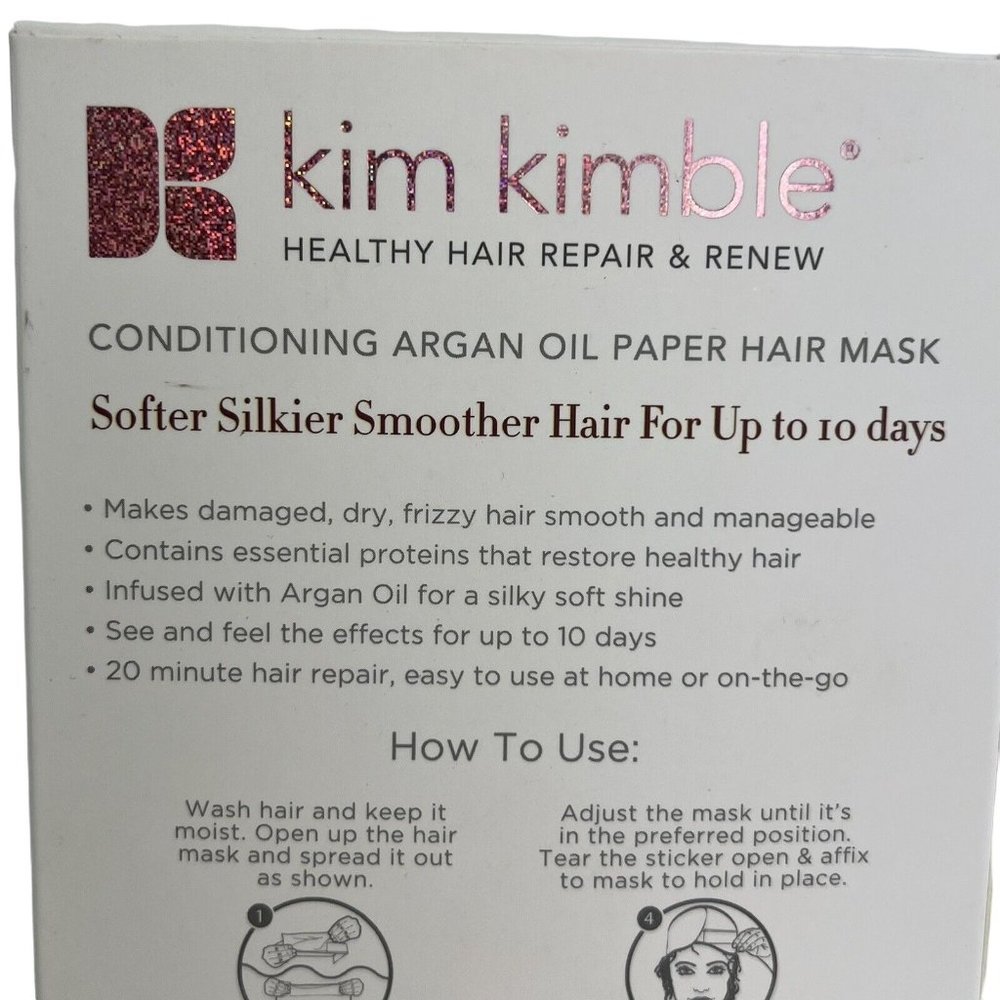 Kim Kimble Conditioning Argan Oil Paper Hair Mask 4 Pack Set Repair & Renew New - Picture 5 of 12